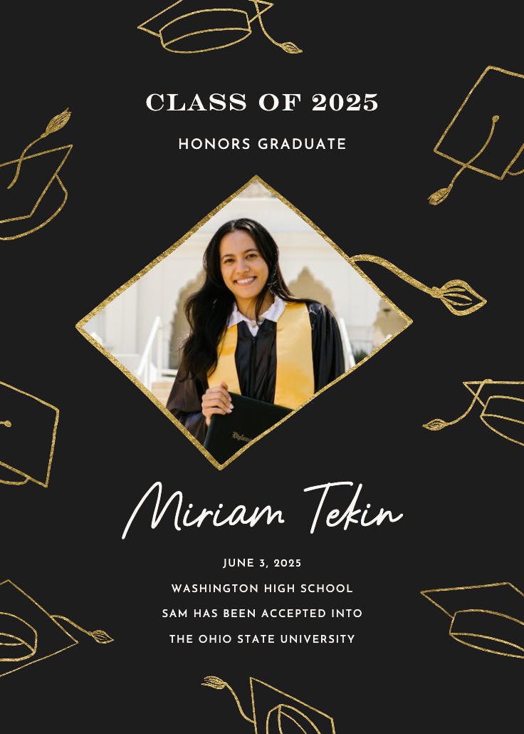 Tassle flying - graduation announcement