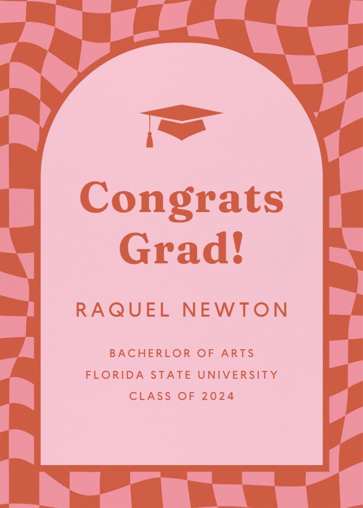 Checkerboard - graduation announcement