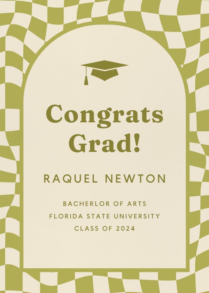 Checkerboard - graduation announcement