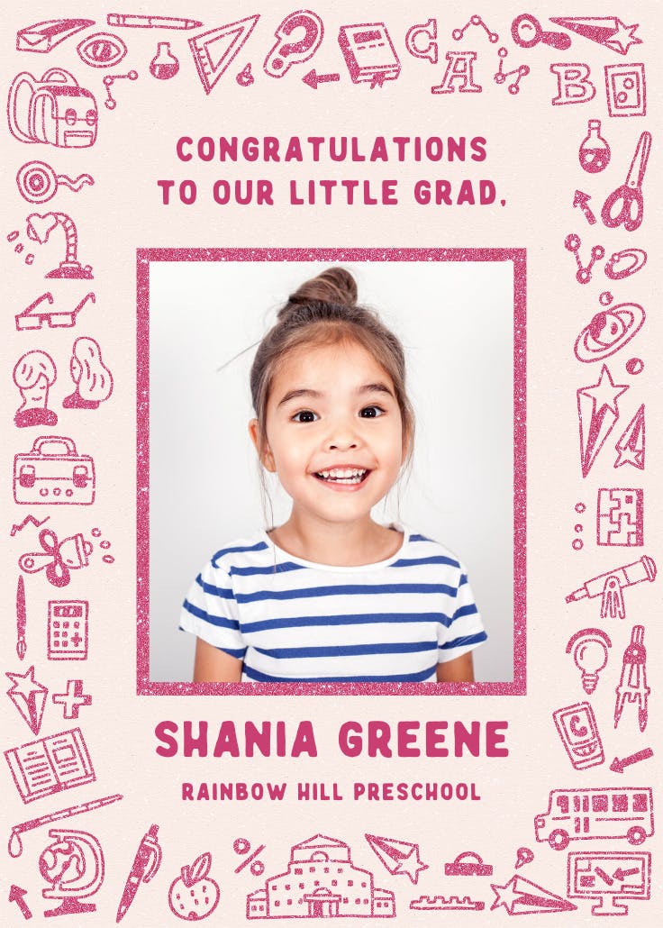 Children's sketches - graduation announcement