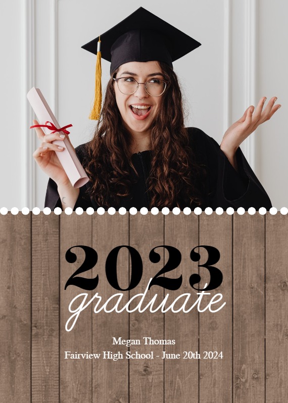 Classic Wood - Graduation Announcement Template (Free) | Greetings Island