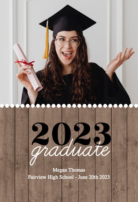 Classic Wood - Graduation Announcement