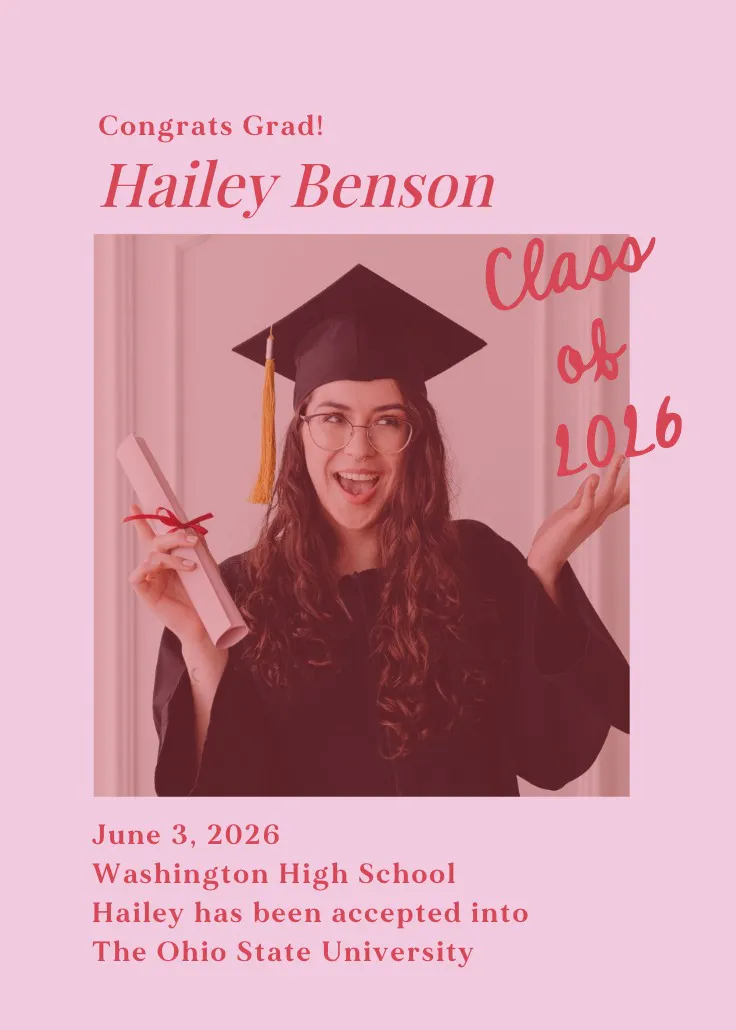 Color wash - anuncio de graduación