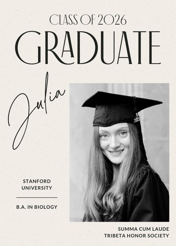 Editorial layout - graduation announcement