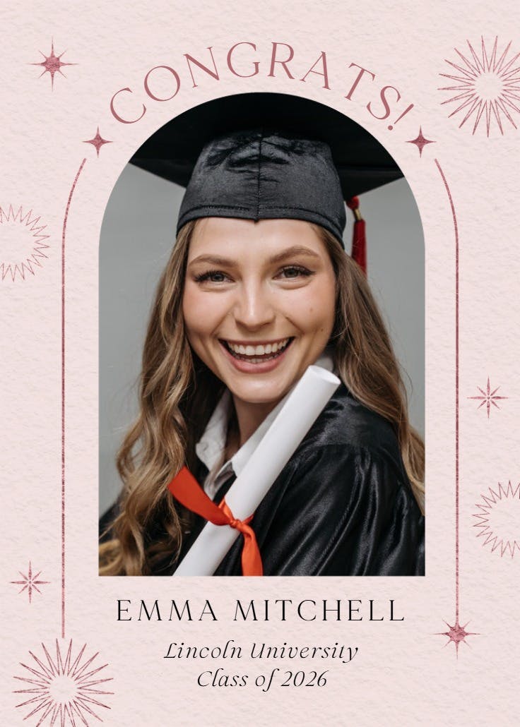 Elegant fifteen - graduation announcement