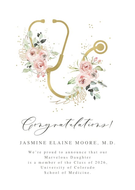 Family doctor - graduation announcement