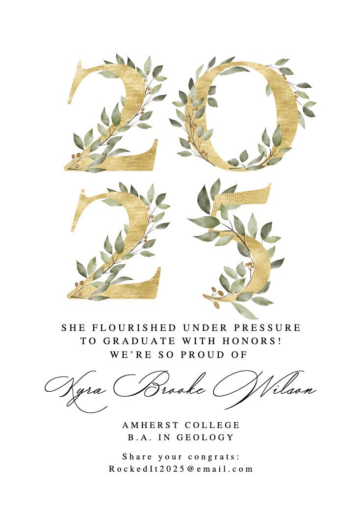 Floral flair - graduation announcement