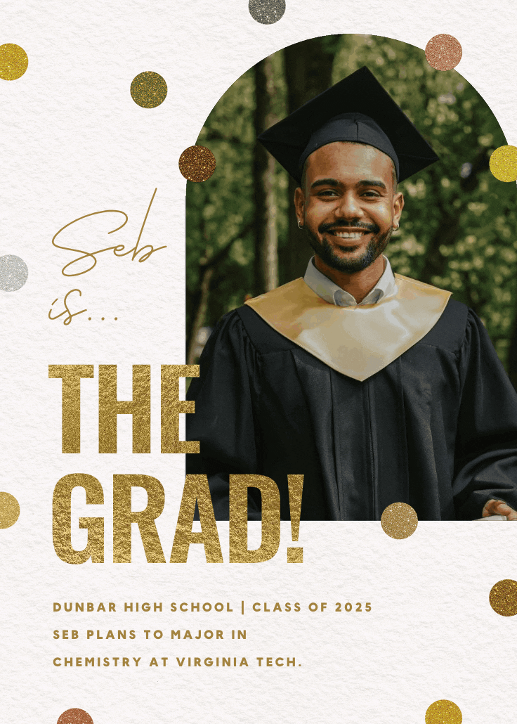 Glitter dreams - graduation announcement