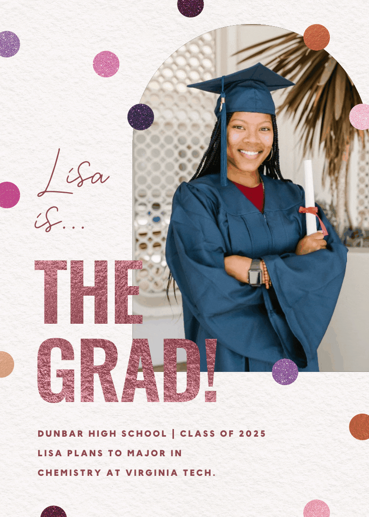 Glitter dreams - anuncio de graduación