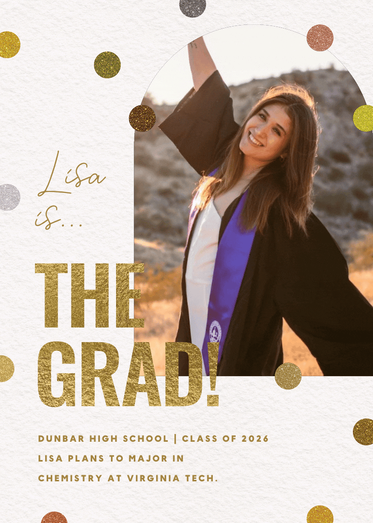 Glitter dreams - graduation announcement