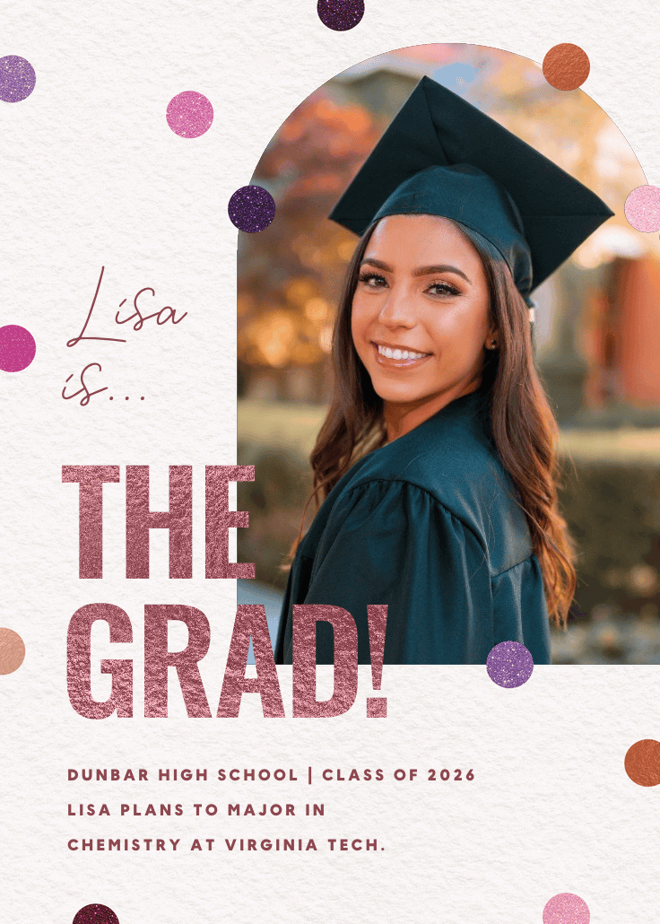 Glitter dreams - graduation announcement