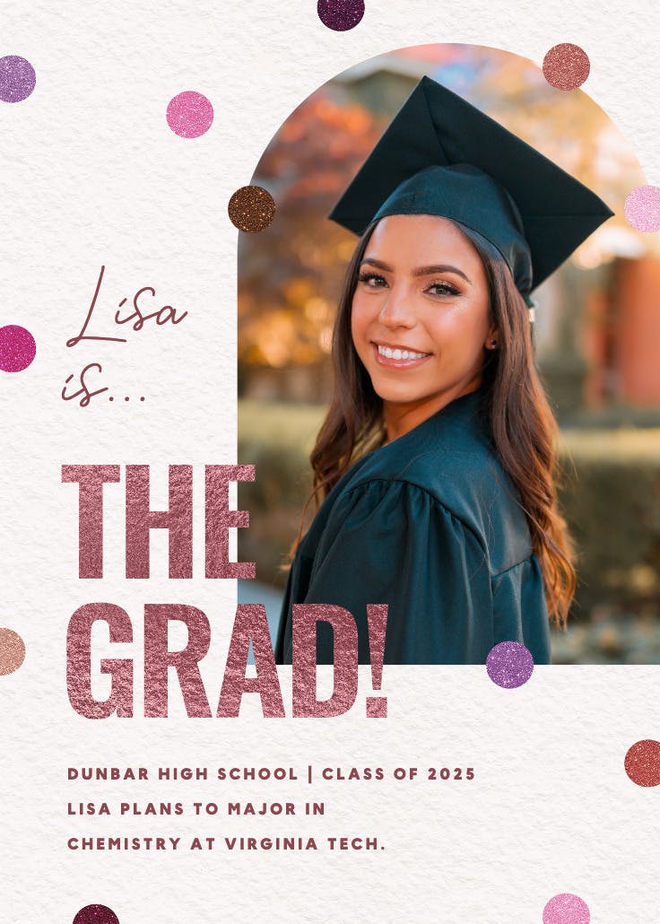 Glitter dreams - anuncio de graduación