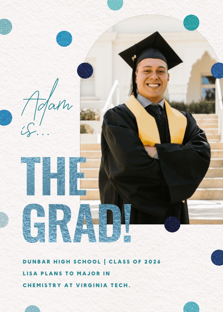 Glitter dreams - anuncio de graduación