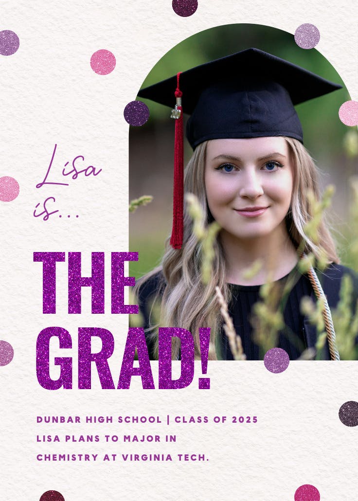 Glitter dreams - anuncio de graduación
