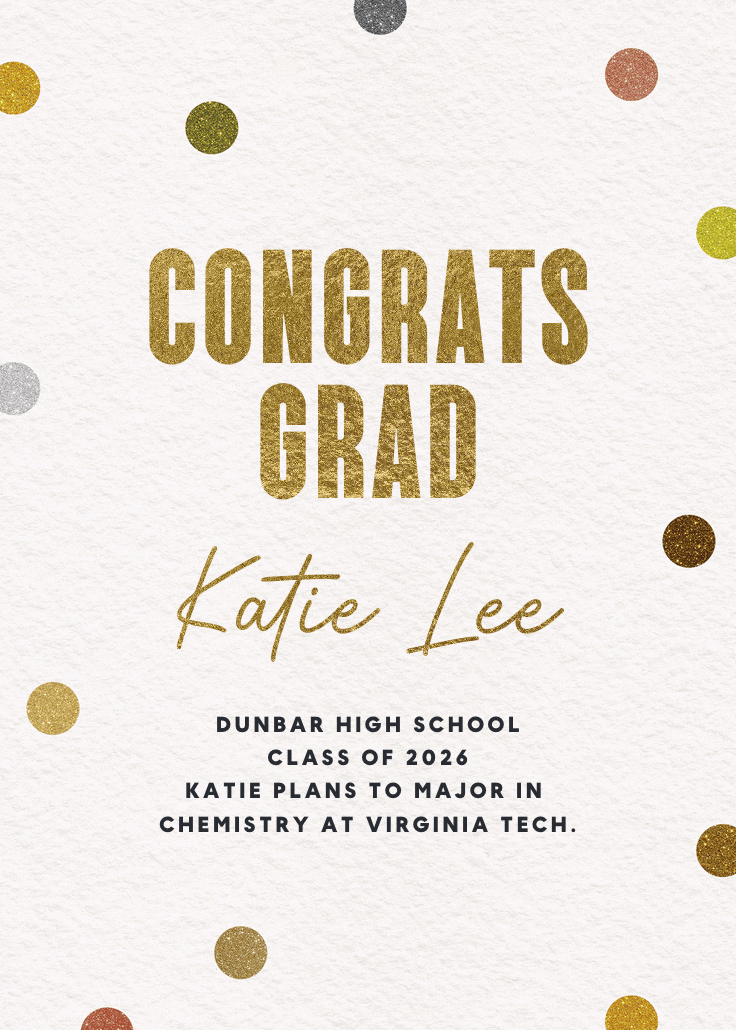 Glitz of dreams - anuncio de graduación