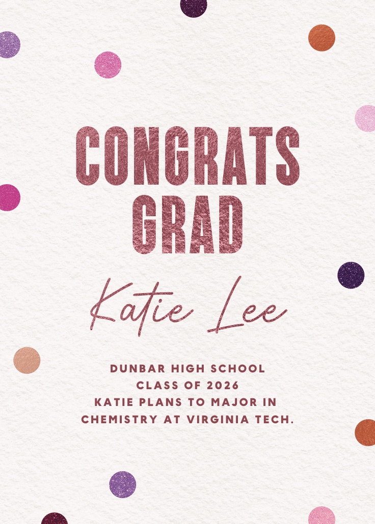 Glitz of dreams - graduation announcement