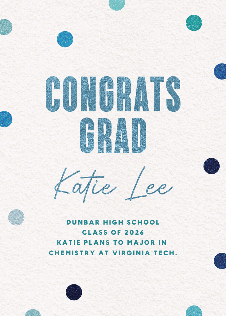 Glitz of dreams - graduation announcement