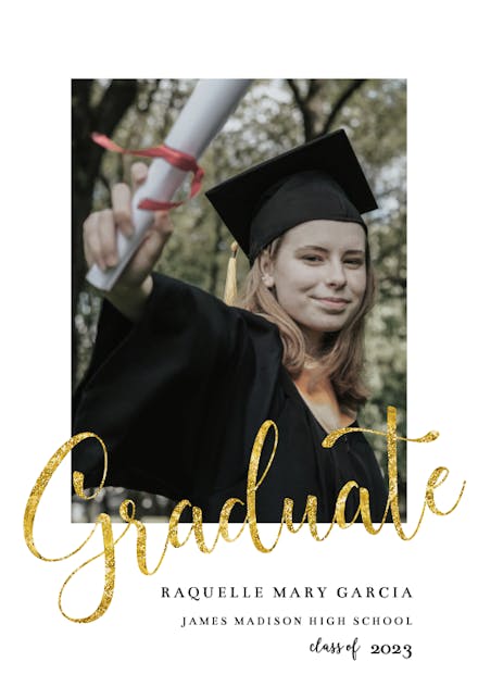 Golden Lettering - Graduation Announcement
