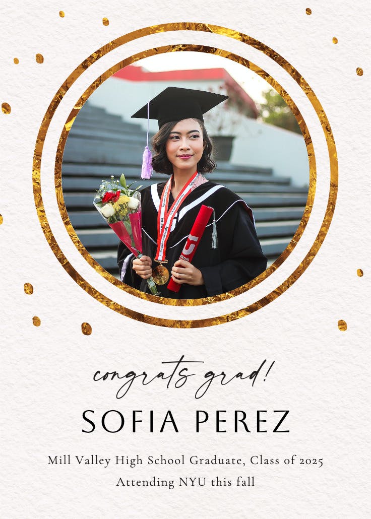 Golden minimalism - anuncio de graduación