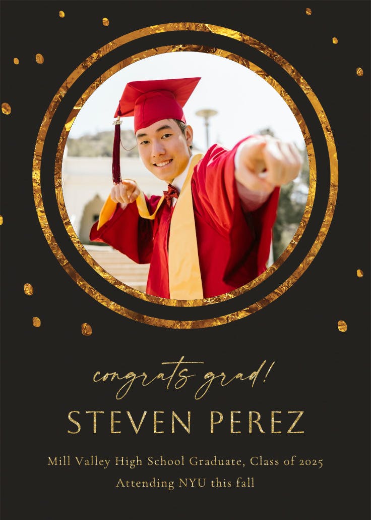 Golden minimalism - graduation announcement