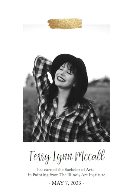 Golden Paint Brush - Graduation Announcement