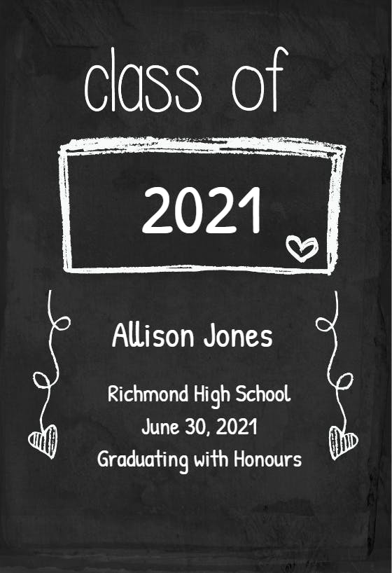 Graduating with honors -  announcement card template