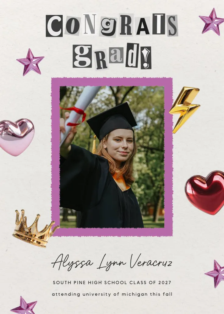 Graduation bash - annuncio di diploma o laurea