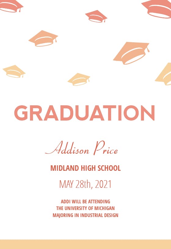 Hats in the air - graduation announcement