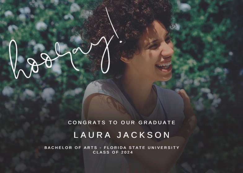 Hooray! - graduation announcement