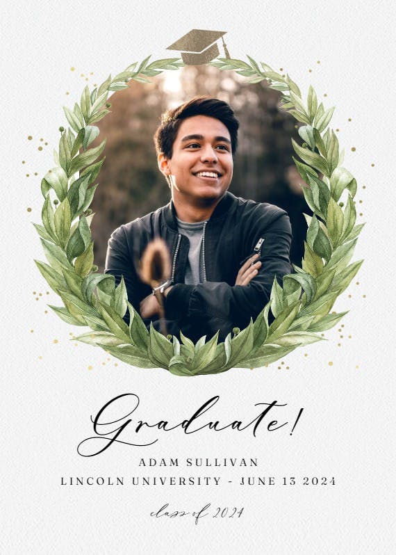 Laurel wreath photo -  anuncio de graduación