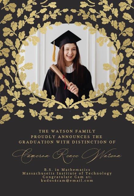 Leaves of Gold - Graduation Announcement