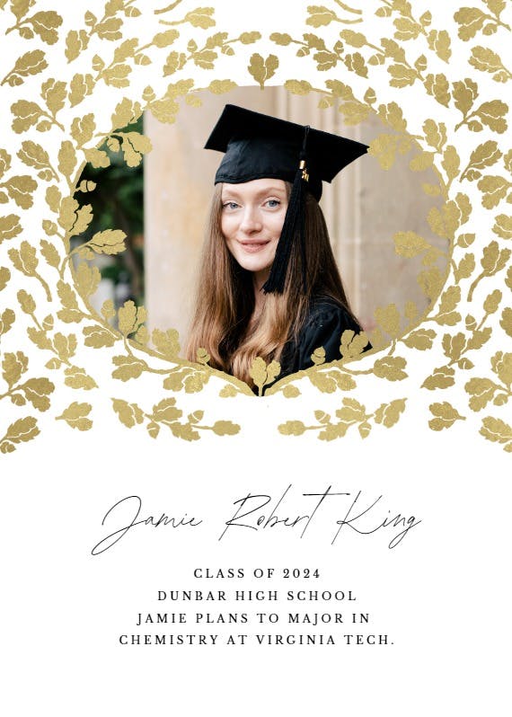 Leaves of gold - graduation announcement