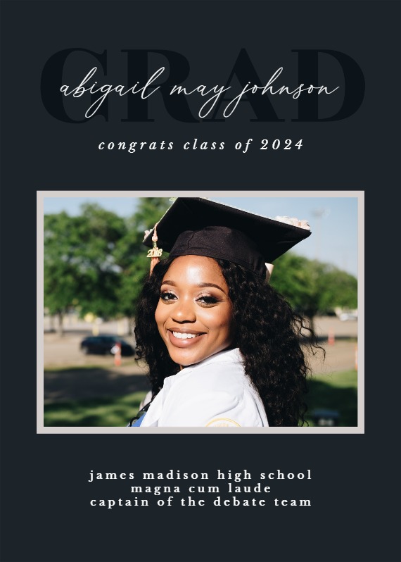 Minimalist Script - Graduation Announcement (Free) | Greetings Island