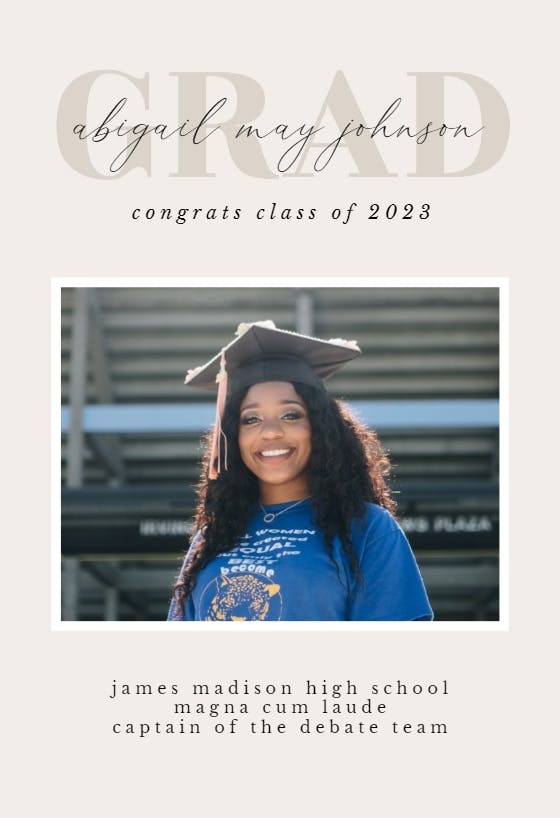 Minimalist Script - Graduation Announcement Template (Free) | Greetings ...