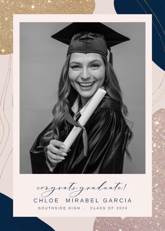 Modern abstract shapes - graduation announcement