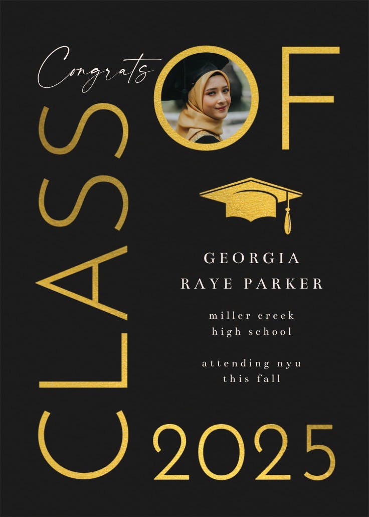 Off they go - graduation announcement