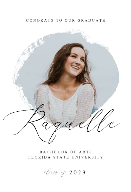 Photo brush stroke - Graduation Announcement
