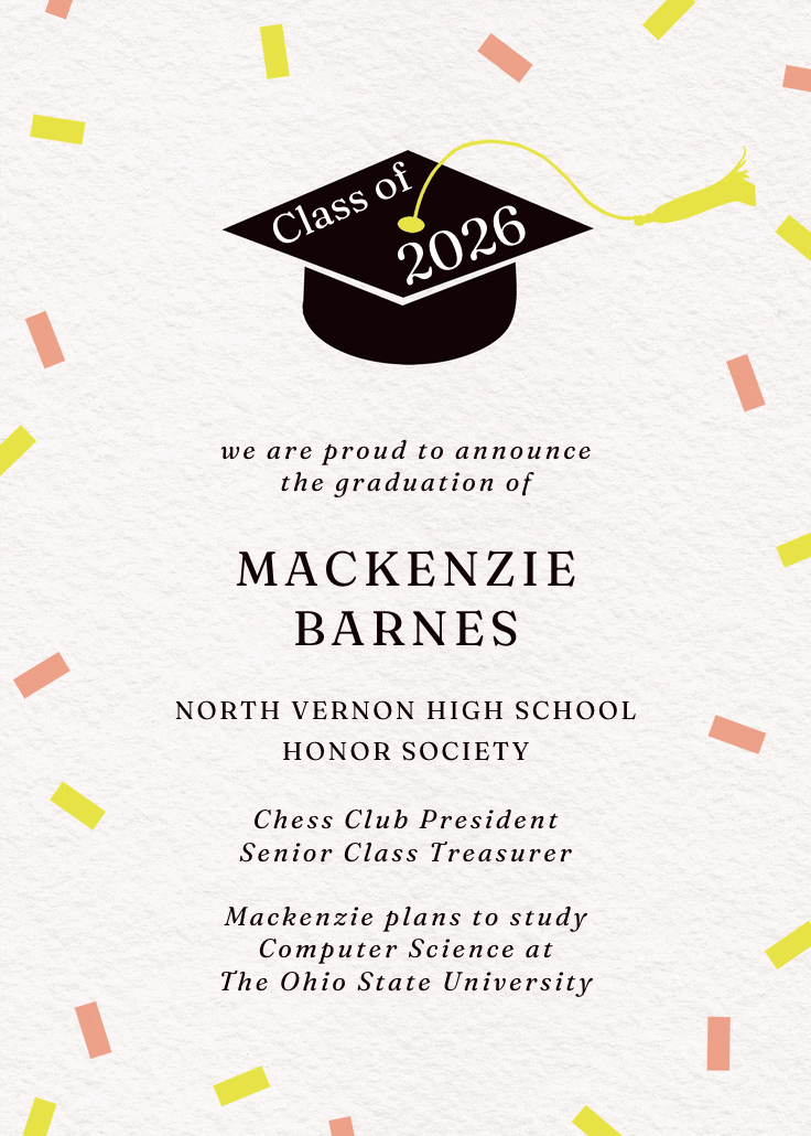 Retro frame - anuncio de graduación