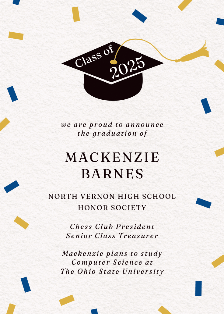 Retro frame - anuncio de graduación