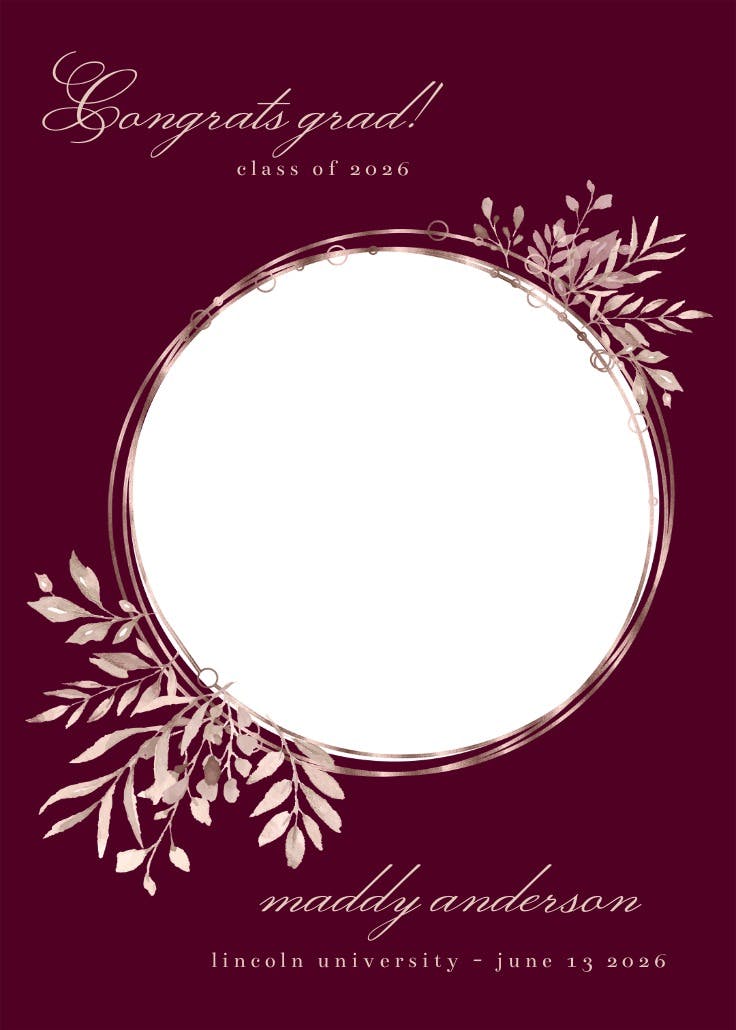 Rose gold geometric floral frames - anuncio de graduación