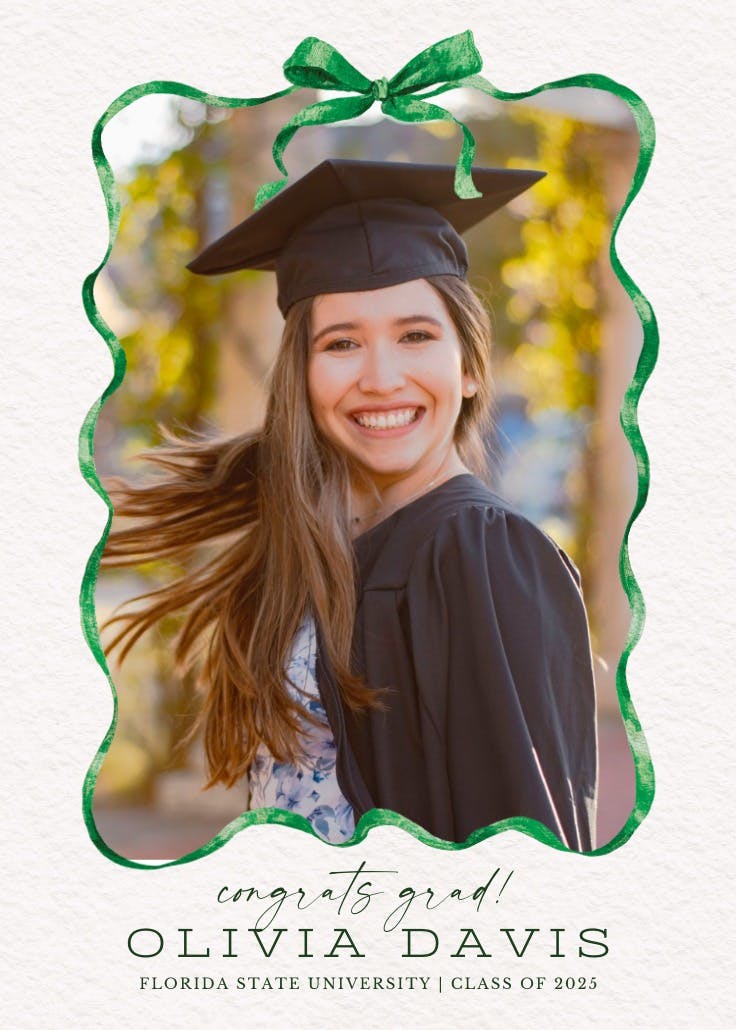 Ruby ribbon - graduation announcement