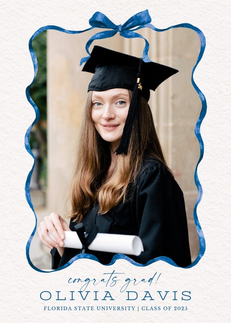 Ruby ribbon - graduation announcement