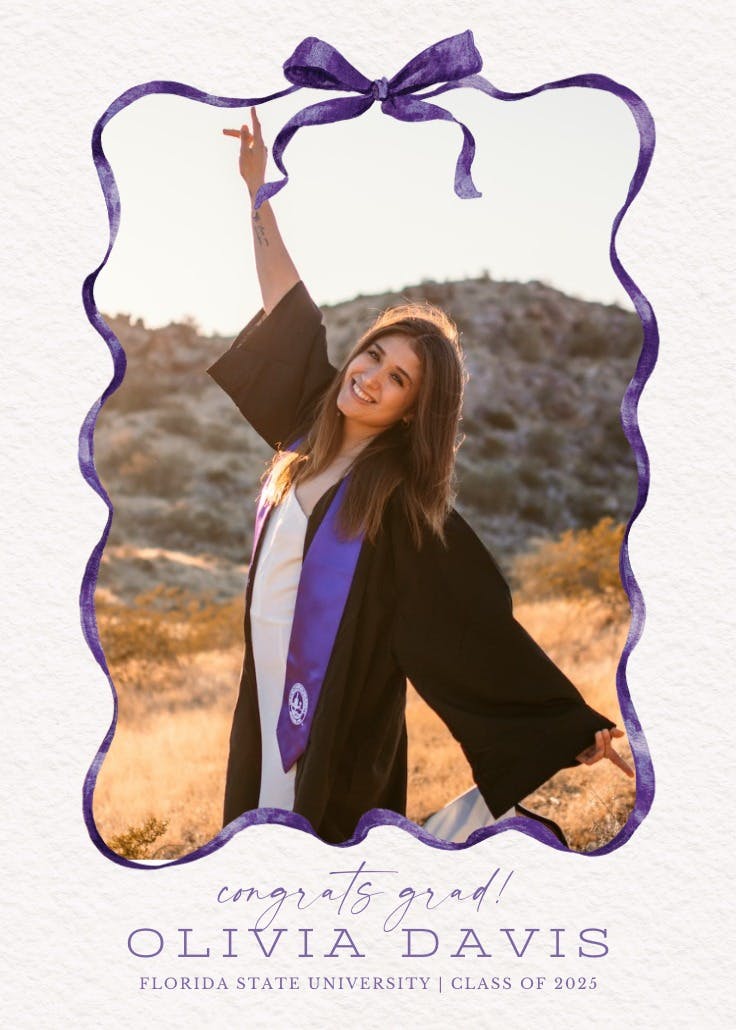 Ruby ribbon - graduation announcement
