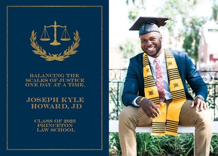 Scales of Justice - Graduation Announcement
