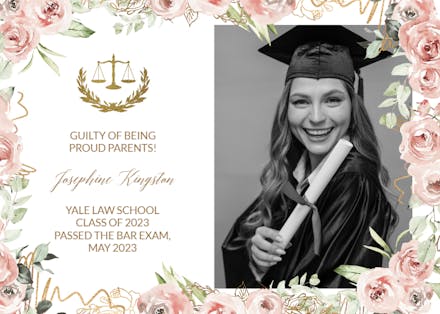 Floral law scales - Graduation Announcement