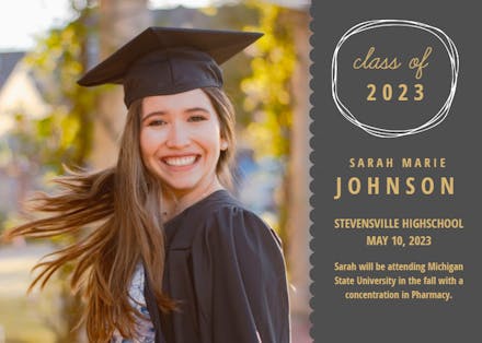 Scalloped Frame - Graduation Announcement Template (Free) | Greetings ...