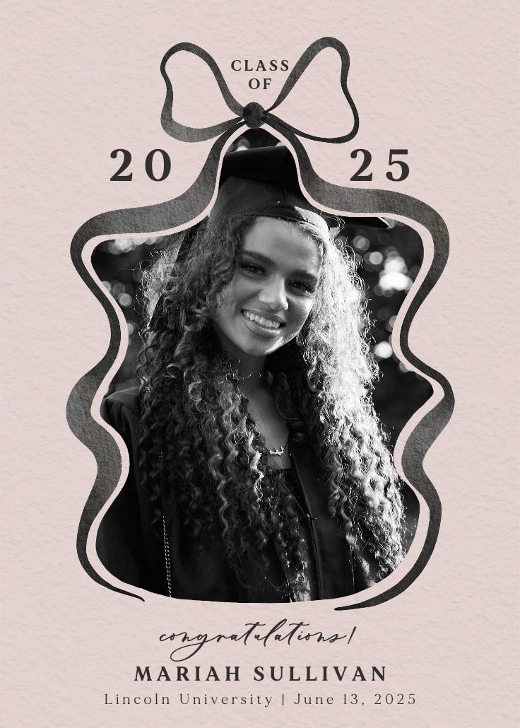 Simple bow - graduation announcement