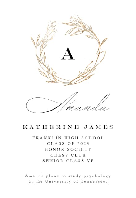 Simply Scripted - Graduation Announcement