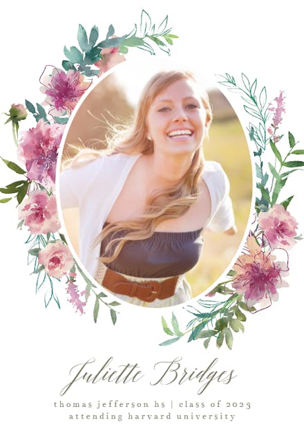 Sketchy Florals - Graduation Announcement