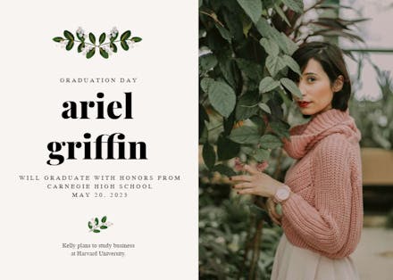 Soft Botanical - Graduation Announcement